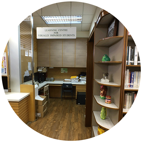 Learning centre for visually impaired students in the library