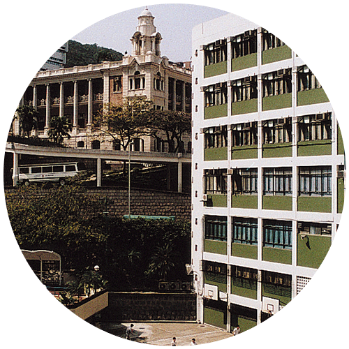 School campus in the 1990s